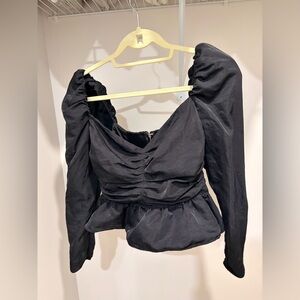 Wilfred Black Ruched Blouse